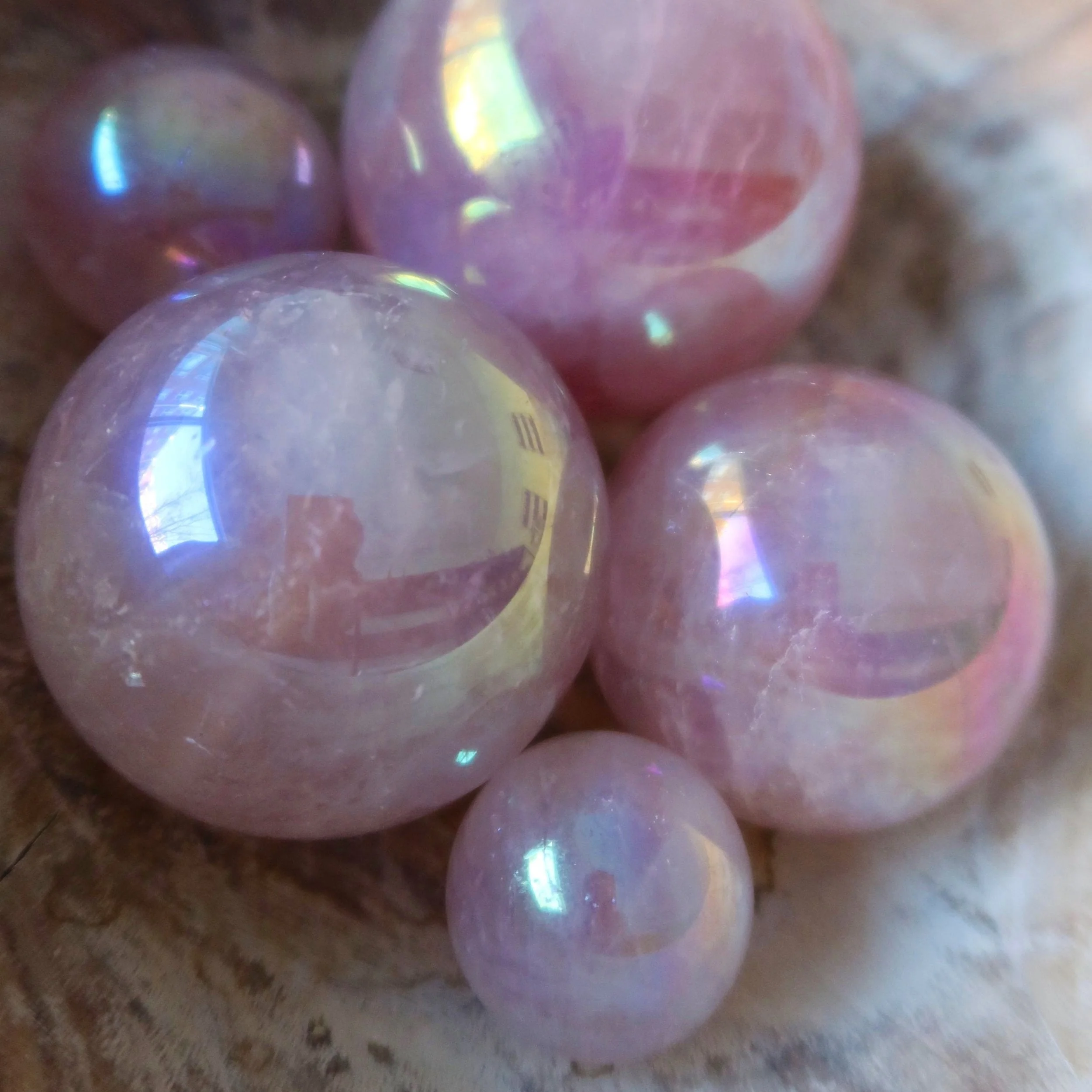 Aura Rose Quartz Sphere - Image 3