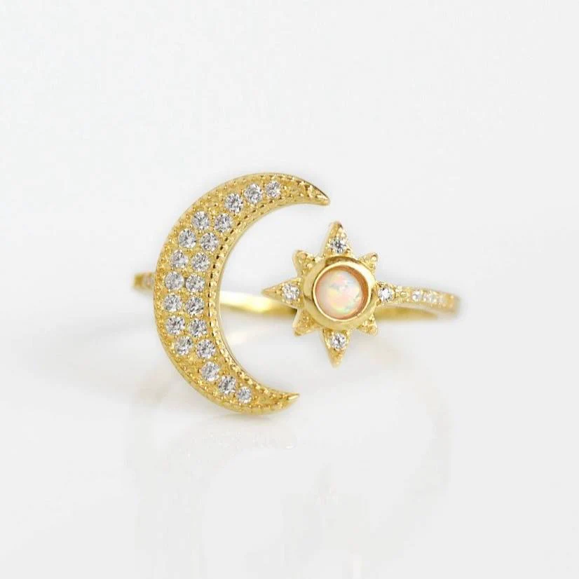 Crescent Moon and Star Ring - Image 3