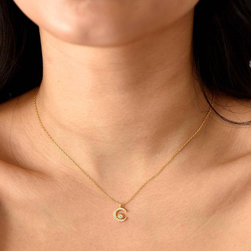 Crescent Moon & Star Necklace - Image 3