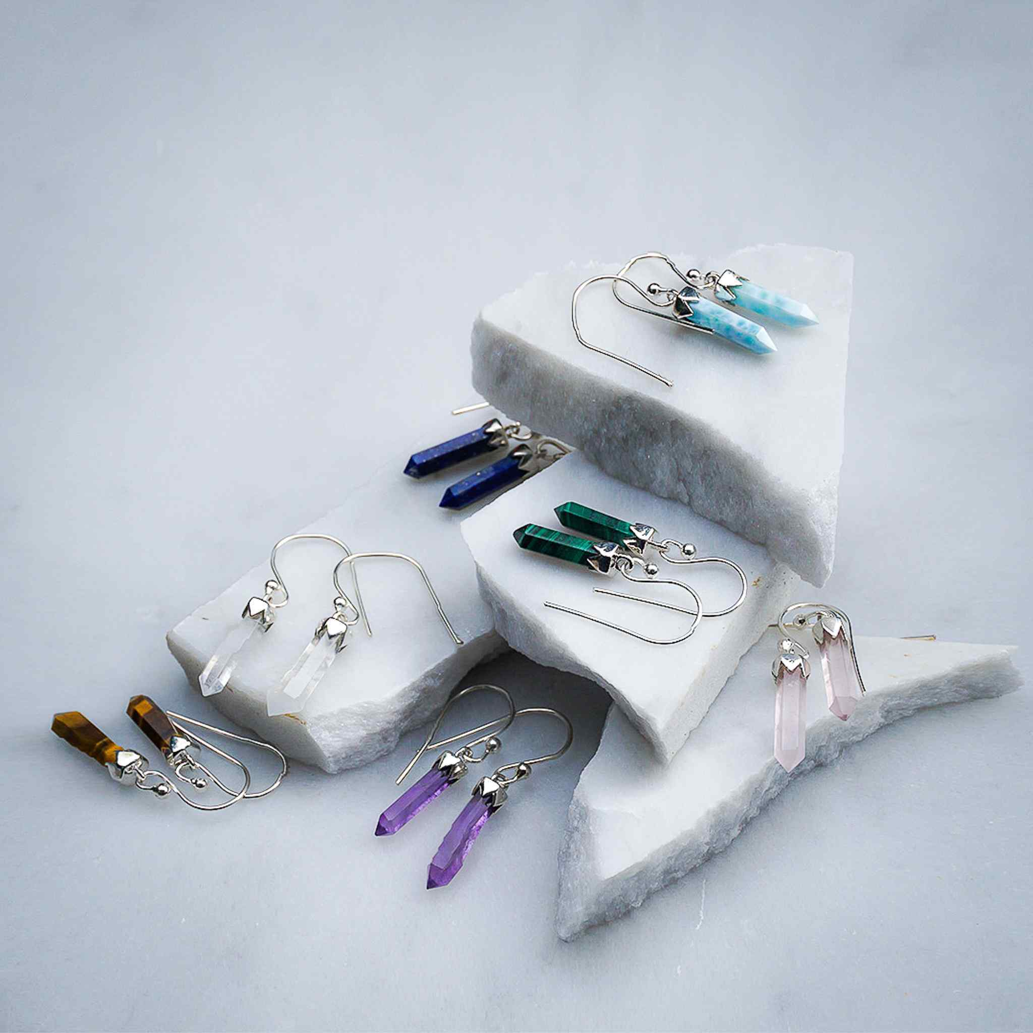 Dainty Crystal Point Earrings - Image 3