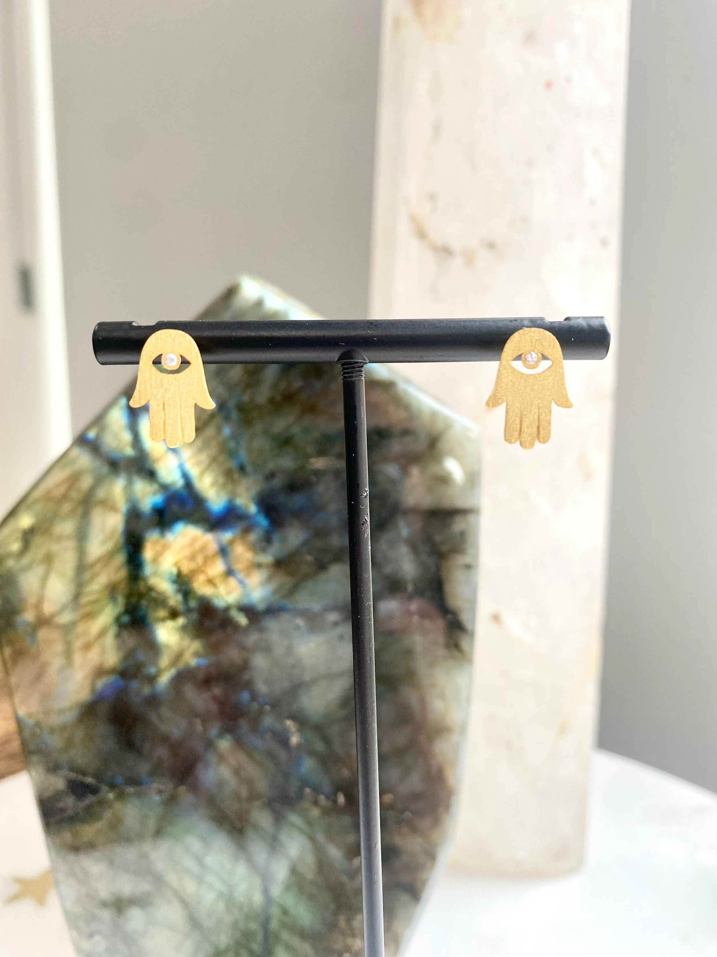 Hamsa Stud Earrings - Image 3