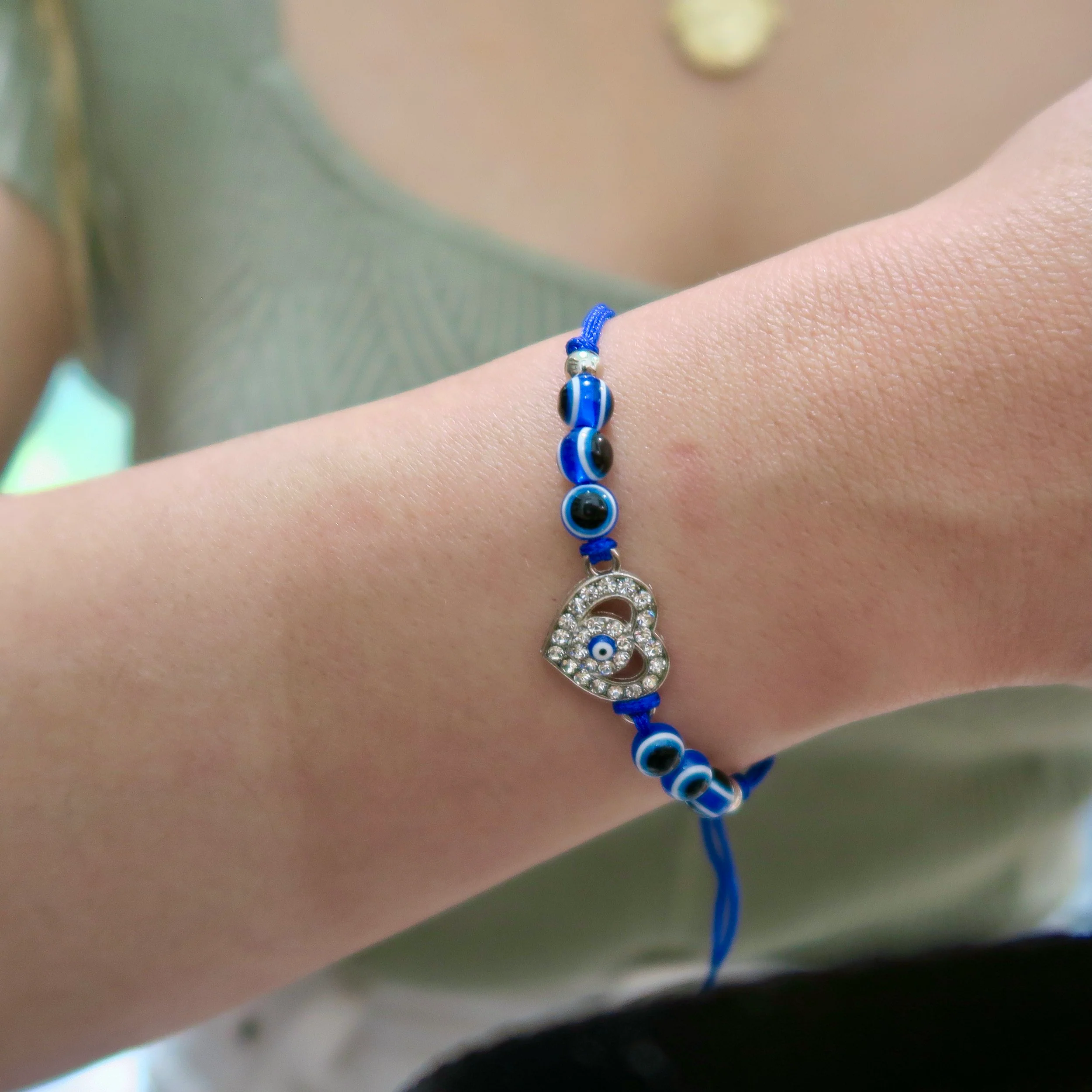 Evil Eye String Bracelet - Silver - Image 14