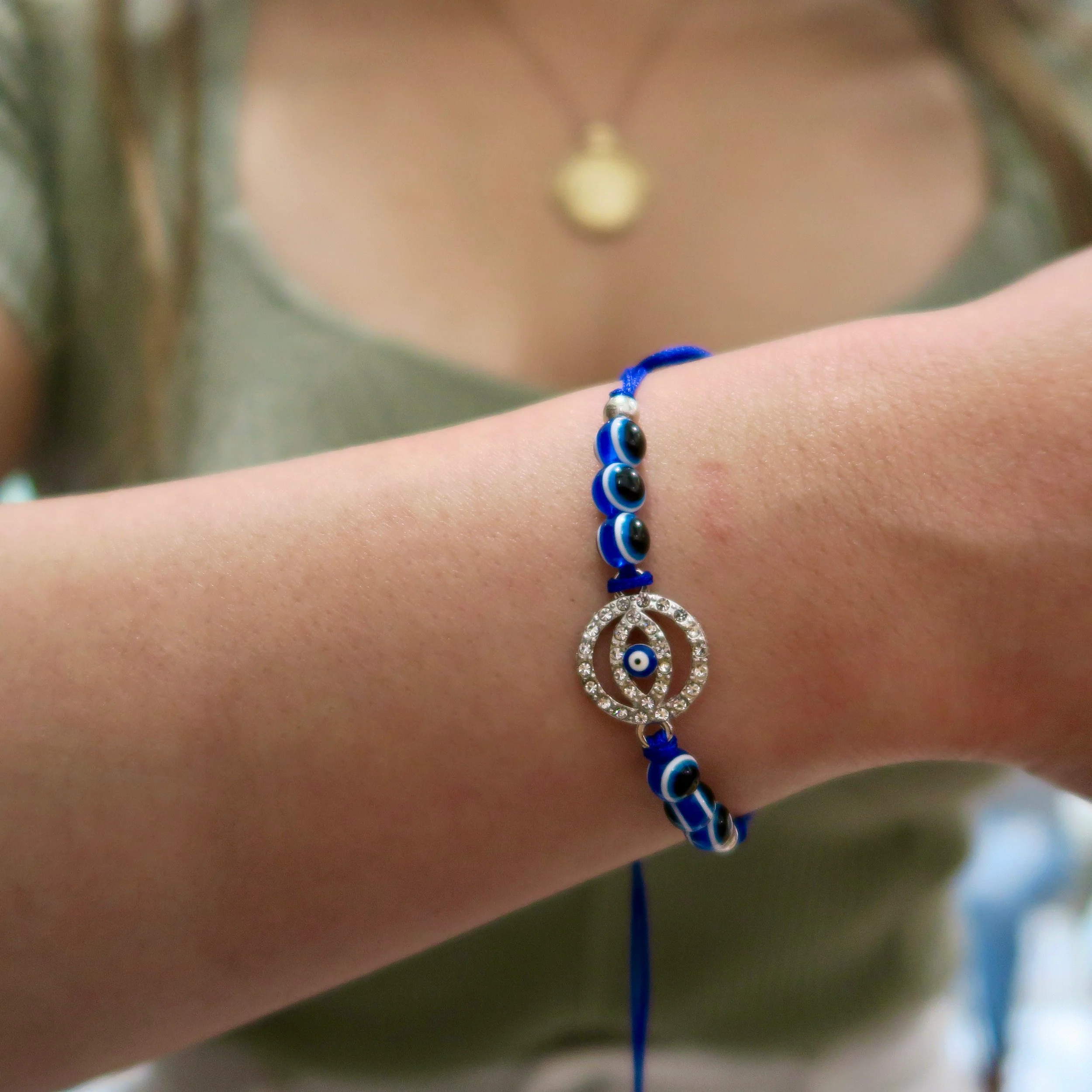 Evil Eye String Bracelet - Silver - Image 17