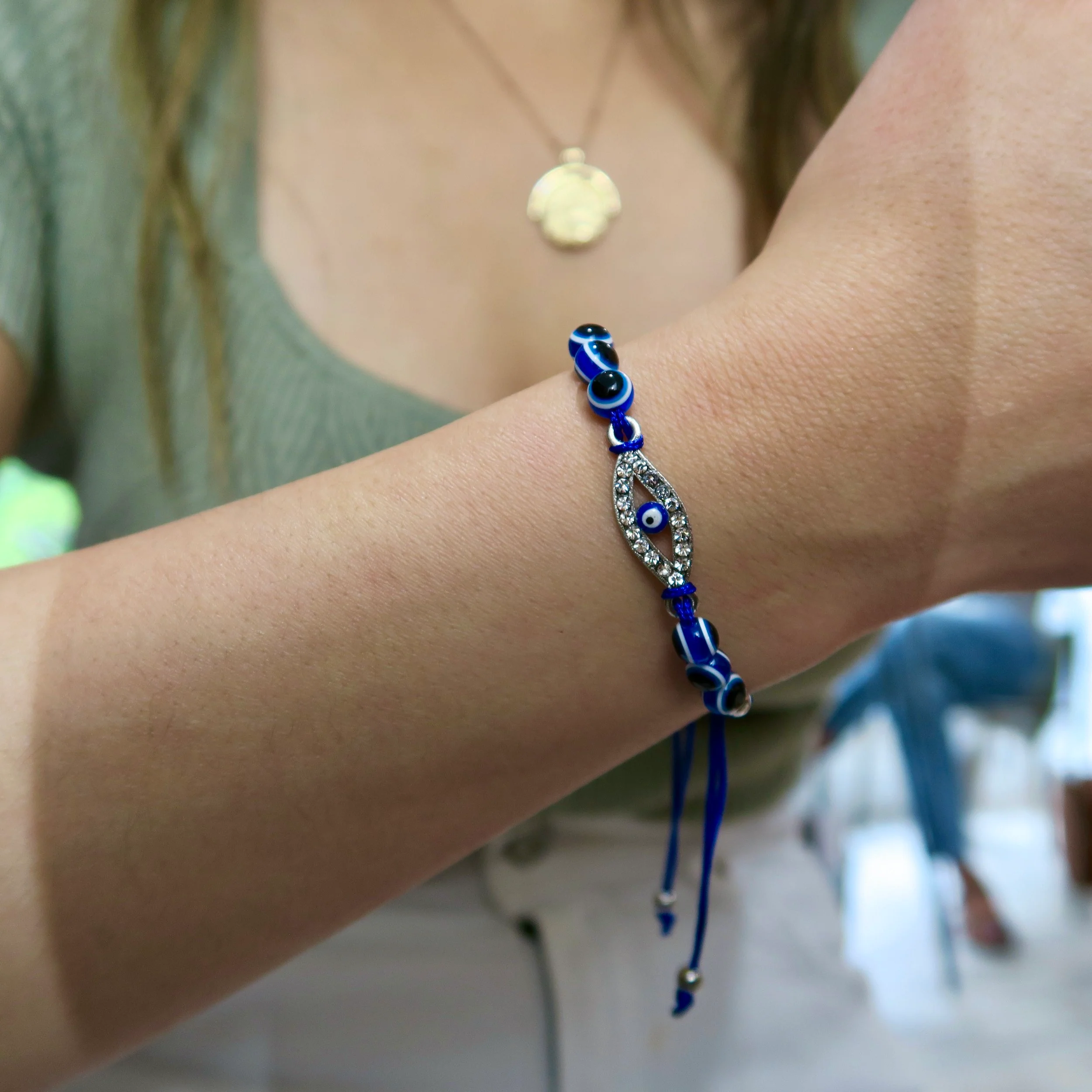 Evil Eye String Bracelet - Silver - Image 18