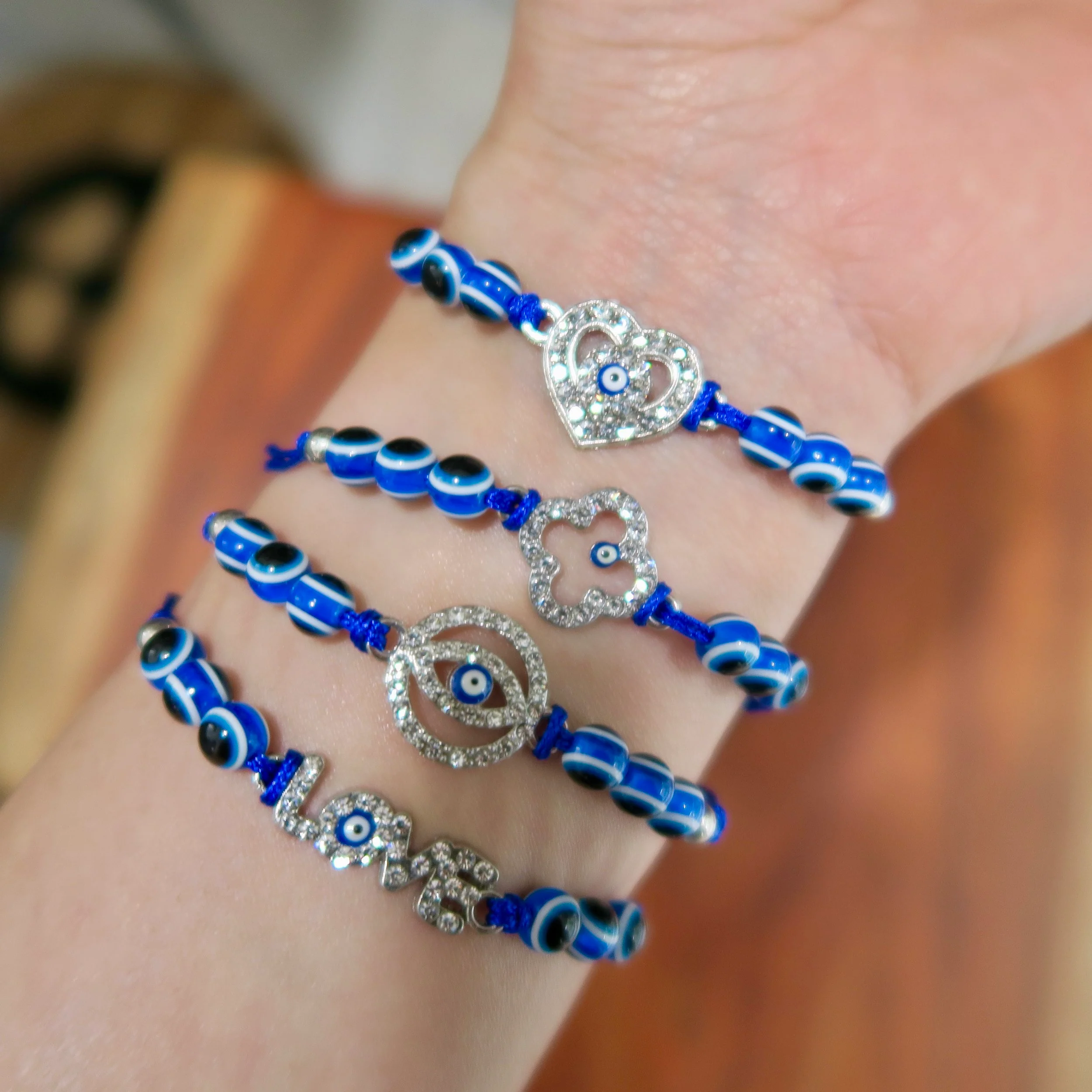 Evil Eye String Bracelet - Silver - Image 19