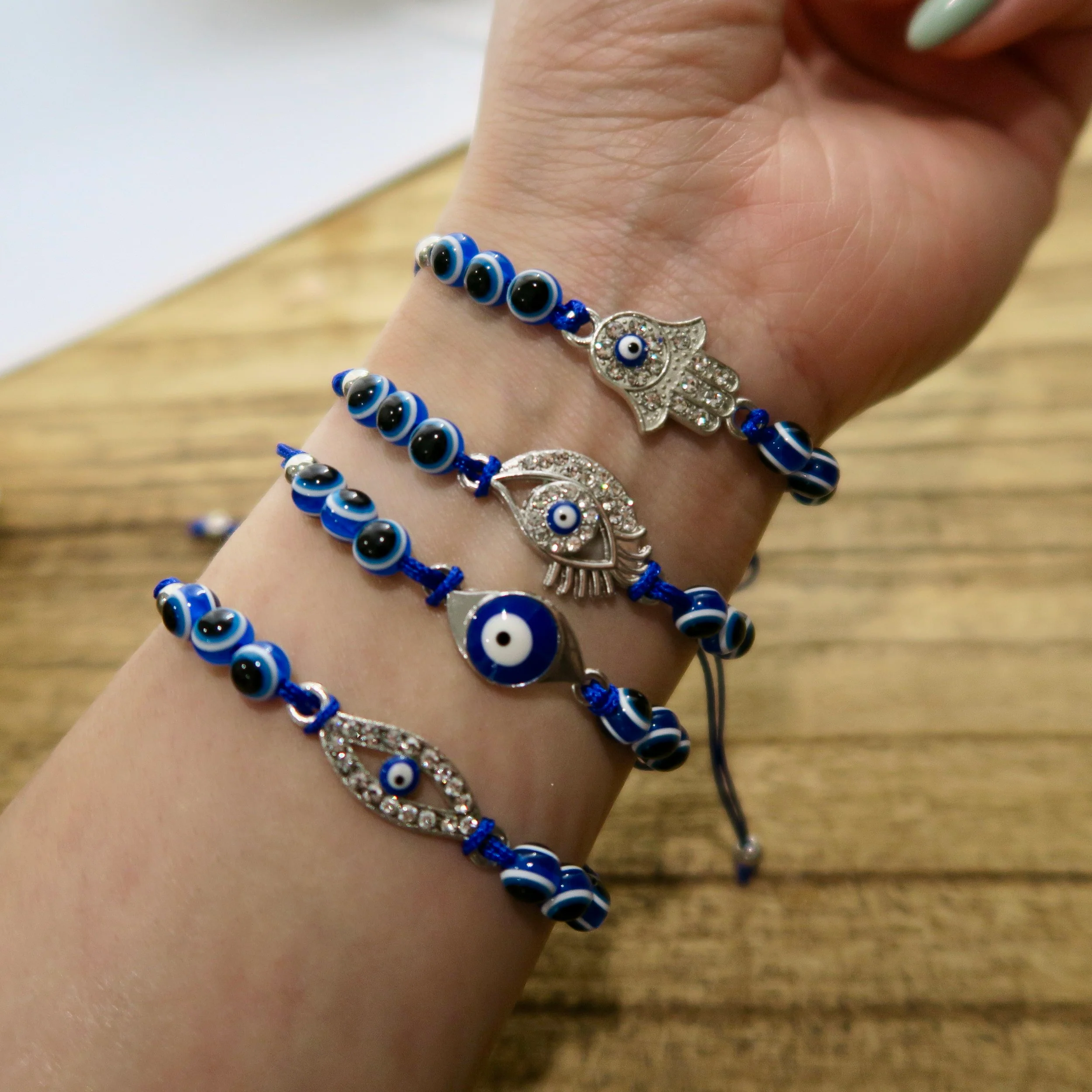 Evil Eye String Bracelet - Silver - Image 23